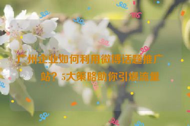 廣州企業(yè)如何利用微博話題推廣網(wǎng)站？5大策略助你引爆流量