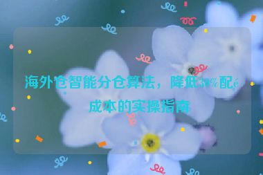海外倉智能分倉算法，降低30%配送成本的實操指南
