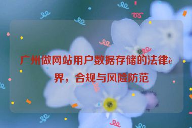 廣州做網(wǎng)站用戶數(shù)據(jù)存儲(chǔ)的法律邊界，合規(guī)與風(fēng)險(xiǎn)防范