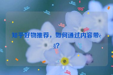 知乎好物推薦，如何通過內容帶貨？