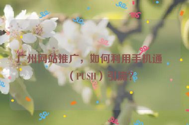 廣州網(wǎng)站推廣，如何利用手機(jī)通知（PUSH）引流？