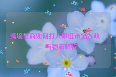 跨境電商如何打入印度市場？政策與物流解析