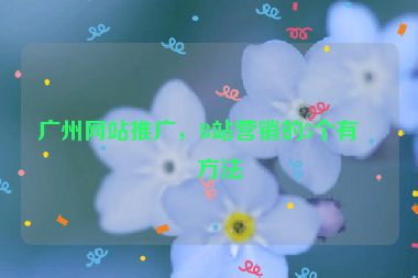 廣州網(wǎng)站推廣，B站營銷的5個有效方法