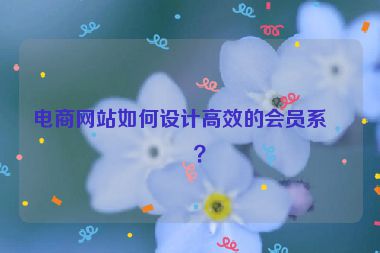 電商網(wǎng)站如何設計高效的會員系統(tǒng)？