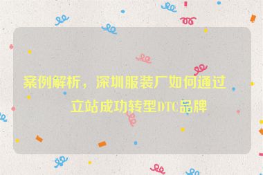 案例解析，深圳服裝廠如何通過獨(dú)立站成功轉(zhuǎn)型DTC品牌