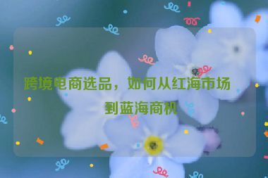 跨境電商選品，如何從紅海市場(chǎng)找到藍(lán)海商機(jī)