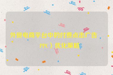外貿(mào)電商平臺中的付費(fèi)點(diǎn)擊廣告（PPC）優(yōu)化策略