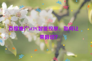 百度推廣oCPC智能投放，如何讓效果翻倍？