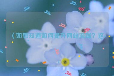 （如想知道如何提升網(wǎng)站流量？這里有答案）