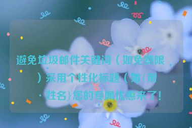 避免垃圾郵件關(guān)鍵詞（如免費限時）采用個性化標(biāo)題（如{用戶姓名}您的專屬優(yōu)惠來了！