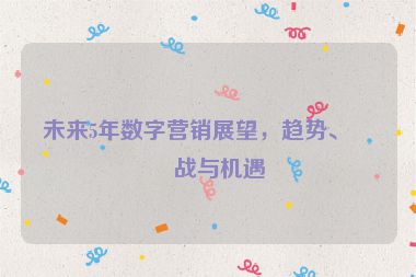 未來(lái)5年數(shù)字營(yíng)銷展望，趨勢(shì)、挑戰(zhàn)與機(jī)遇