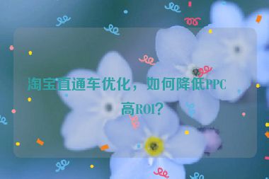 淘寶直通車優(yōu)化，如何降低PPC提高ROI？