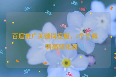 百度推廣關(guān)鍵詞挖掘，5個工具找到高轉(zhuǎn)化詞