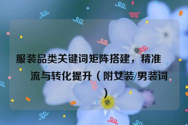 服裝品類關(guān)鍵詞矩陣搭建，精準(zhǔn)引流與轉(zhuǎn)化提升（附女裝/男裝詞庫）